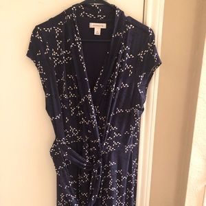 Navy wrap dress, XL, worn once. Nice fit.